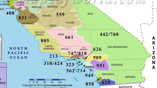 909 area code california